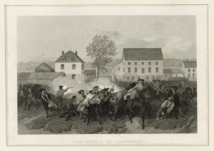 The Battle of Lexington, 1775 Emmet Collection of Manuscripts Public domain, wikimedia commons